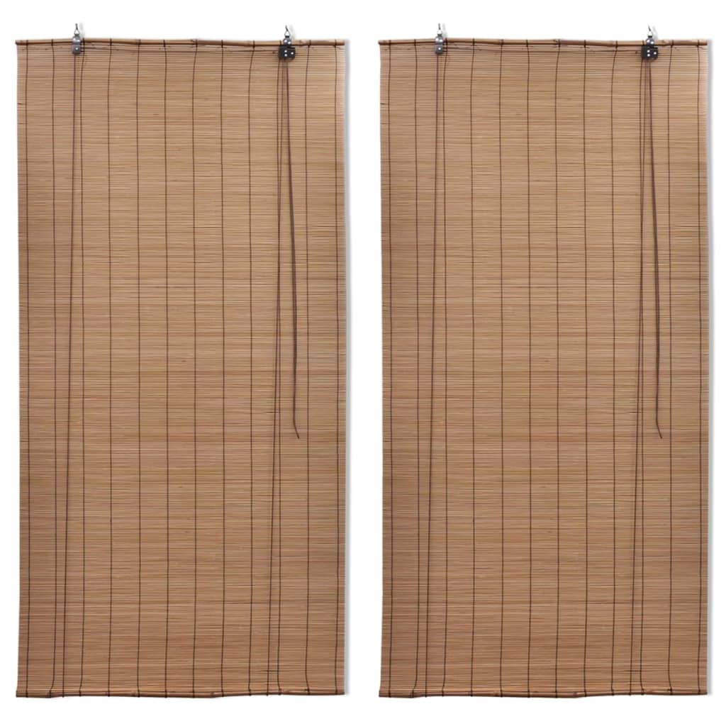vidaXL Bambusowe rolety, 2 szt., 120 x 220 cm, brązowe