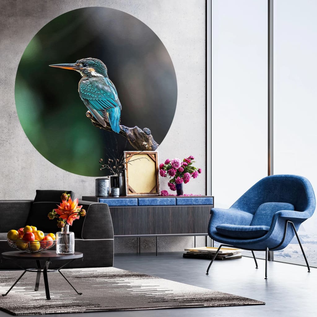 WallArt Okrągła fototapeta The Kingfisher, 142,5 cm