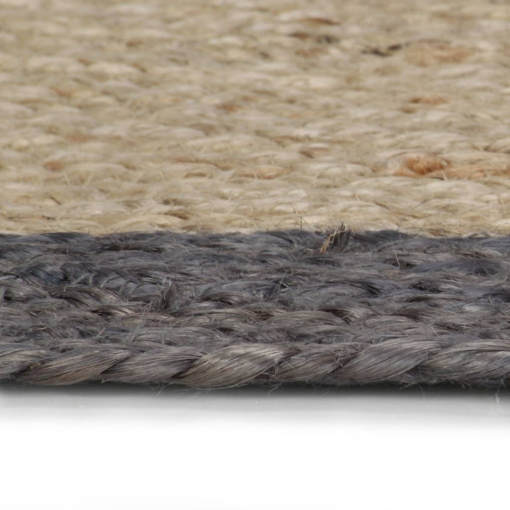 vidaXL Ręcznie wykonany dywanik, juta, ciemnoszara krawędź, 90 cm