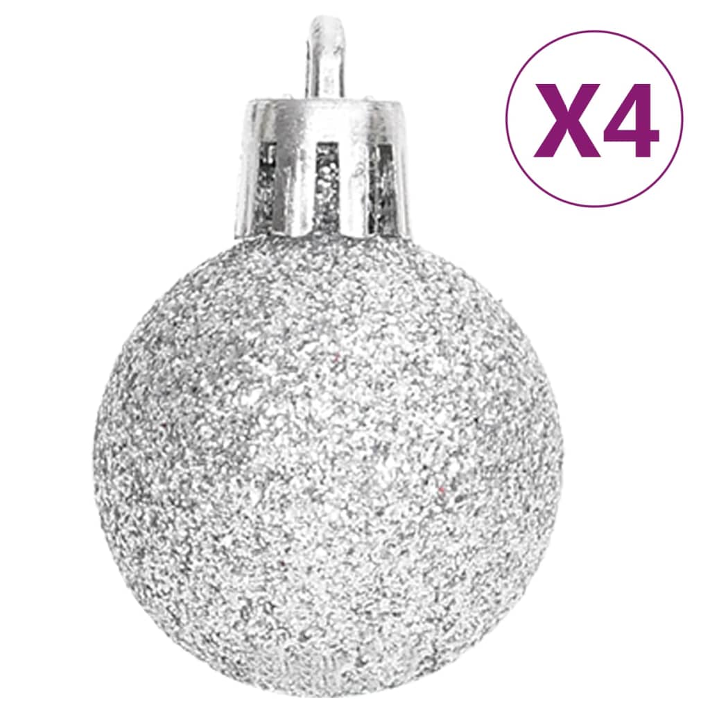 vidaXL 70-cz. zestaw ozdób świątecznych, srebro i biel