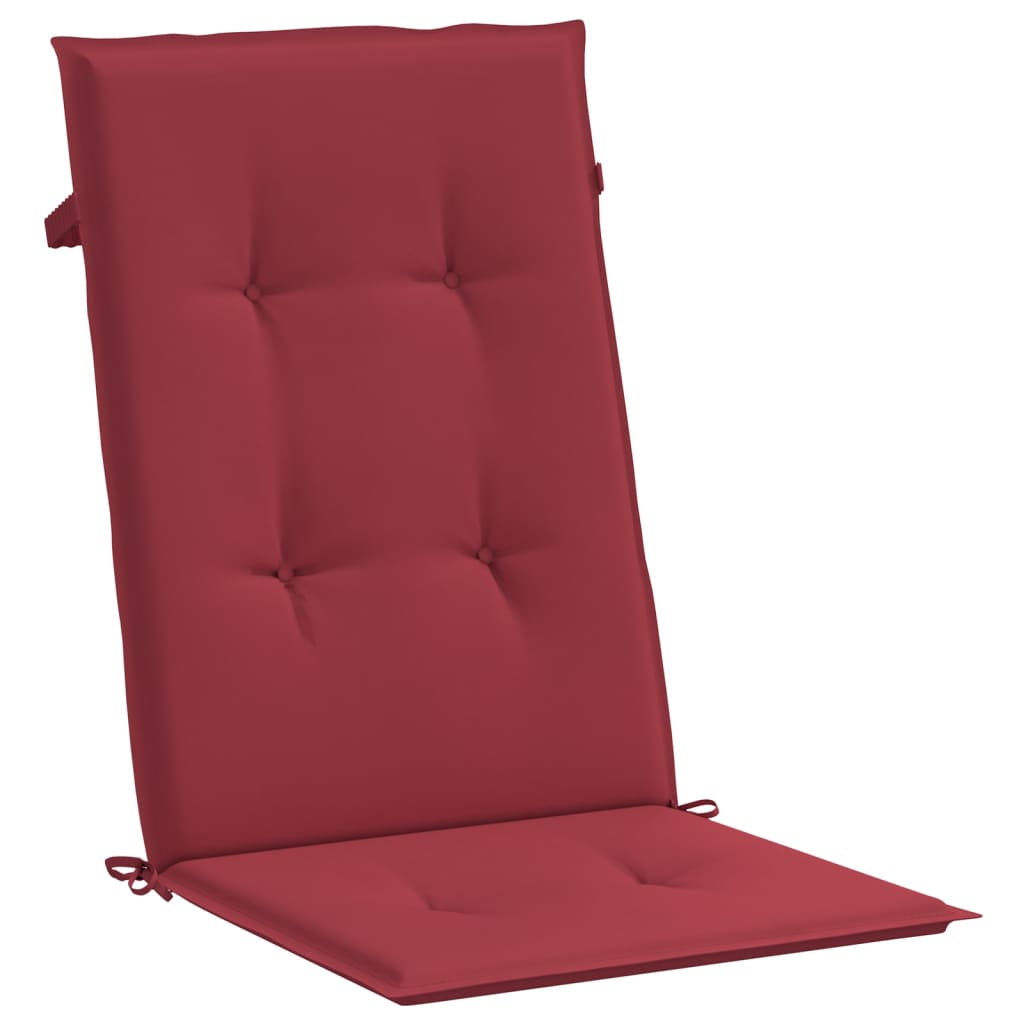 vidaXL Poduszki na krzesła ogrodowe 6 szt., winna czerwień 120x50x3 cm