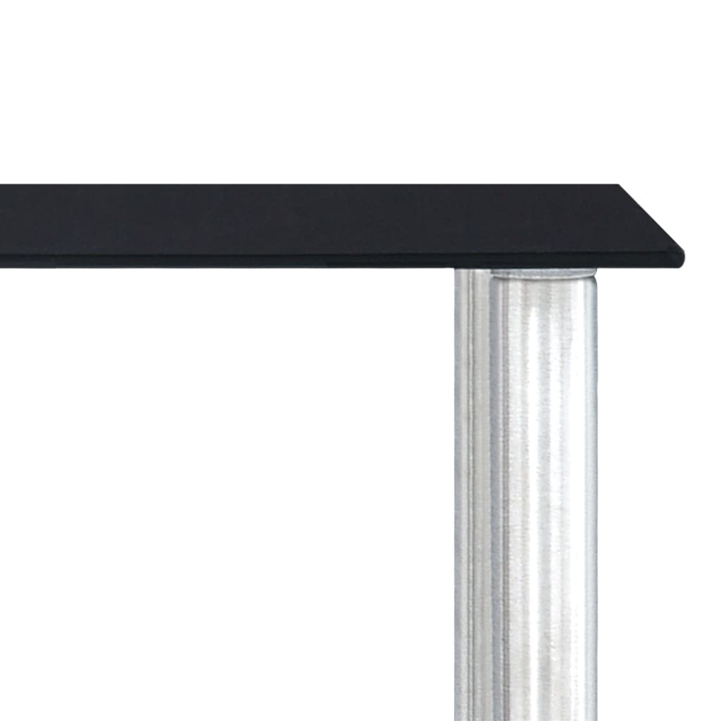 vidaXL Półka kuchenna, czarne, hartowane szkło, 45x16x26 cm