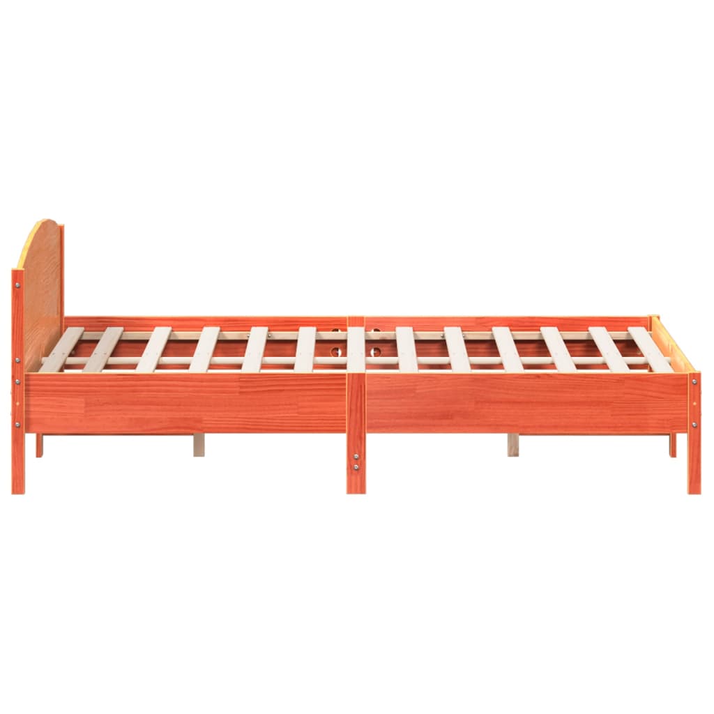 vidaXL Rama łóżka z wezgłowiem, woskowy brąz, 200x200 cm, sosnowa