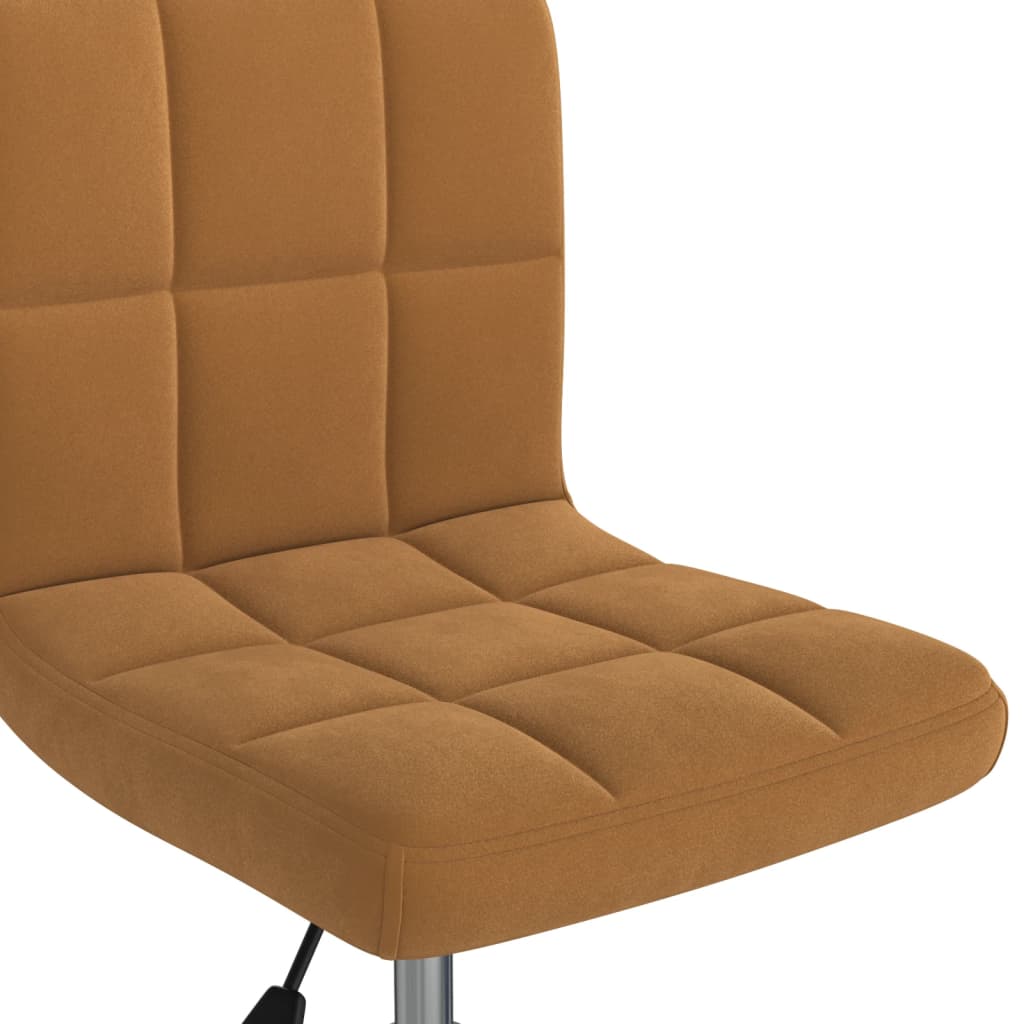 vidaXL Obrotowe krzesło stołowe, brązowe, tapicerowane aksamitem