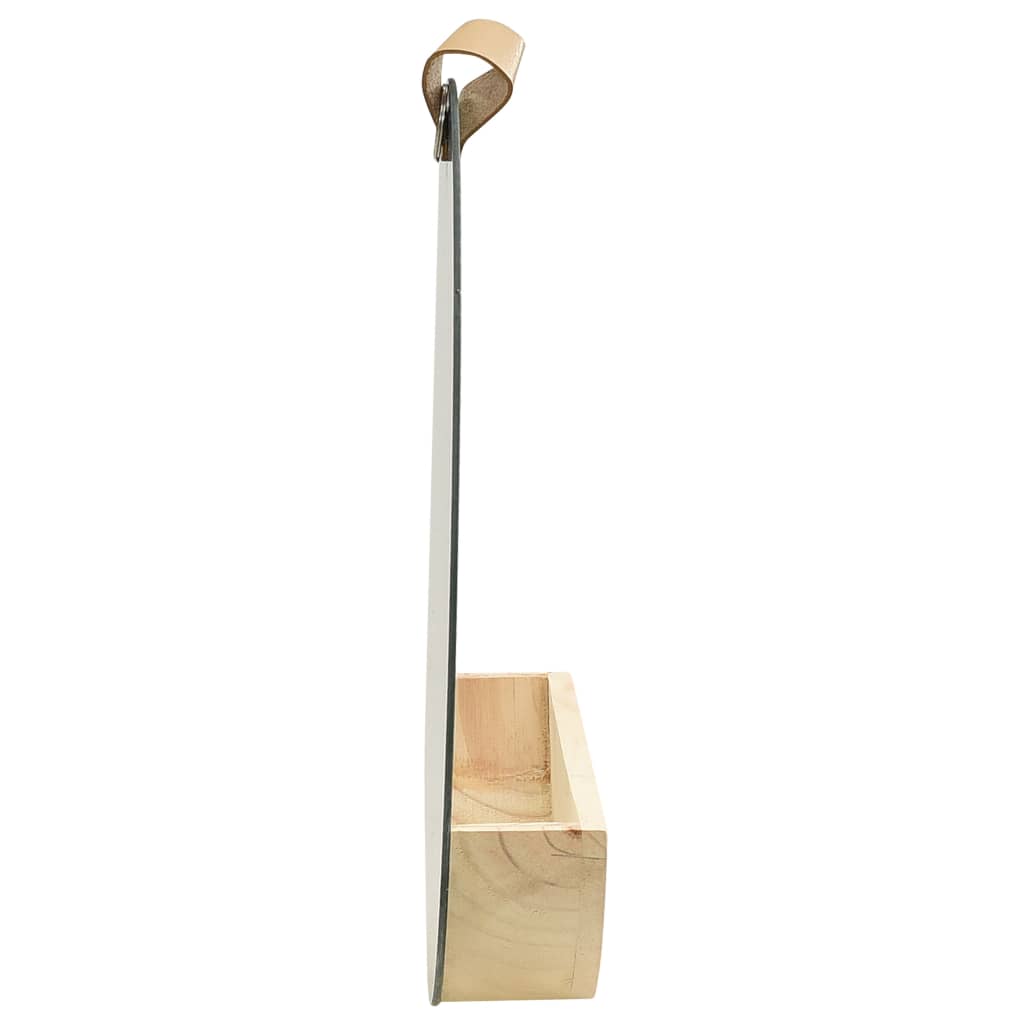 vidaXL Lustro ścienne z półką z litego drewna sosnowego, 35 cm