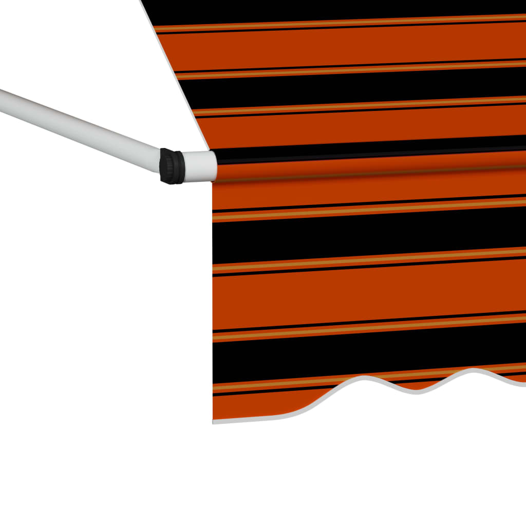 vidaXL Ręcznie zwijana markiza, 150 cm, pomarańczowo-brązowa
