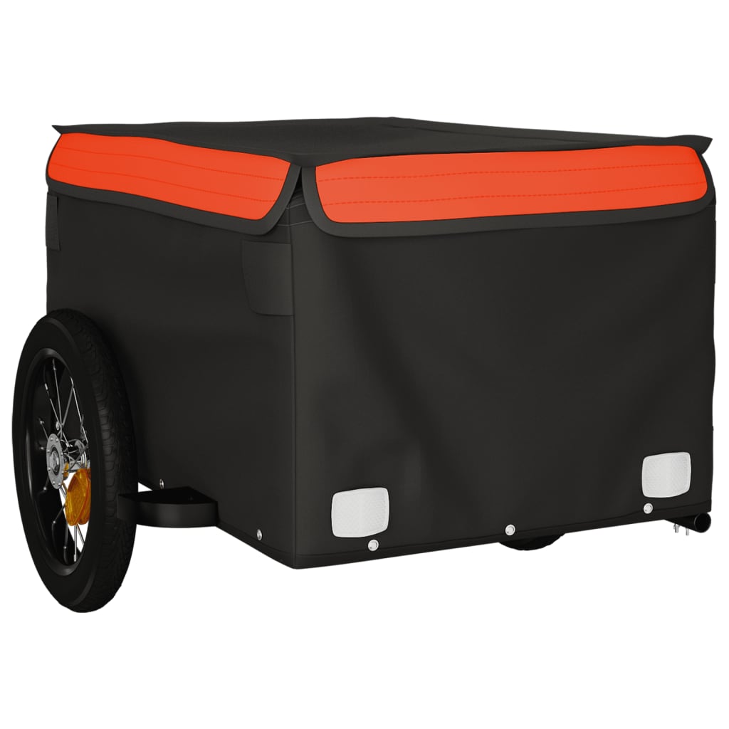 vidaXL Przyczepka rowerowa, czarno-pomarańczowa, 30 kg, żelazo