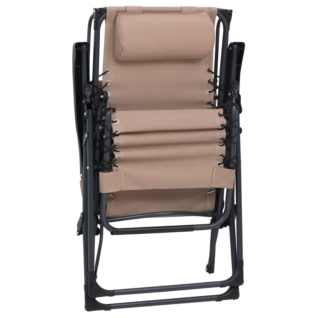 vidaXL Składane krzesło tarasowe, kolor taupe, tworzywo textilene