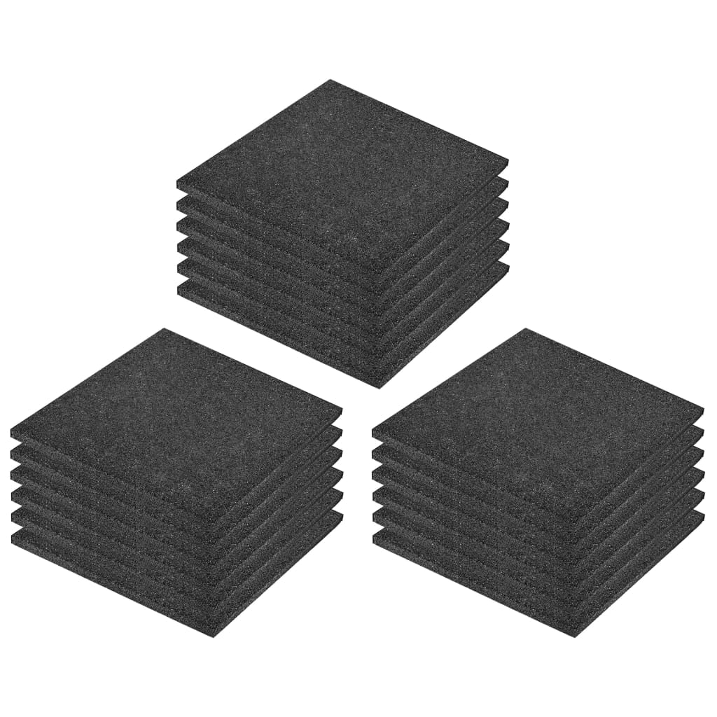 vidaXL Gumowe płyty, 18 szt., 50 x 50 x 3 cm, czarne