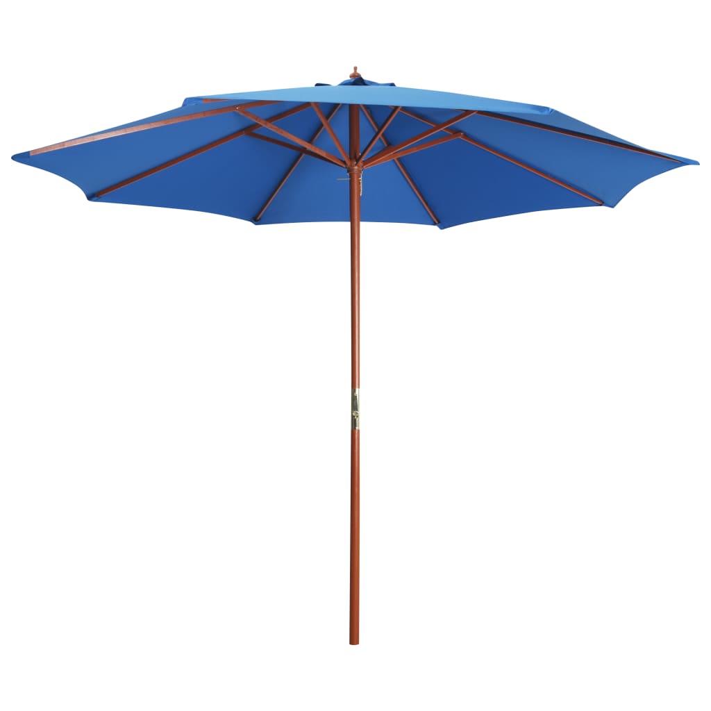 vidaXL Parasol ogrodowy na drewnianym słupku, 300x258 cm, niebieski