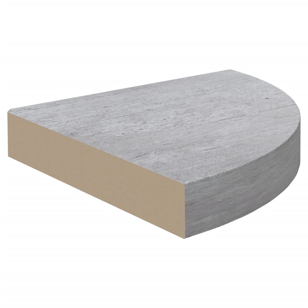 vidaXL Narożne półki ścienne, 2 szt., szarość betonu, 35x35x3,8 cm MDF