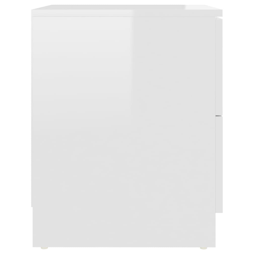 vidaXL Szafka nocna, biała, wysoki połysk, 40x40x50 cm, płyta wiórowa
