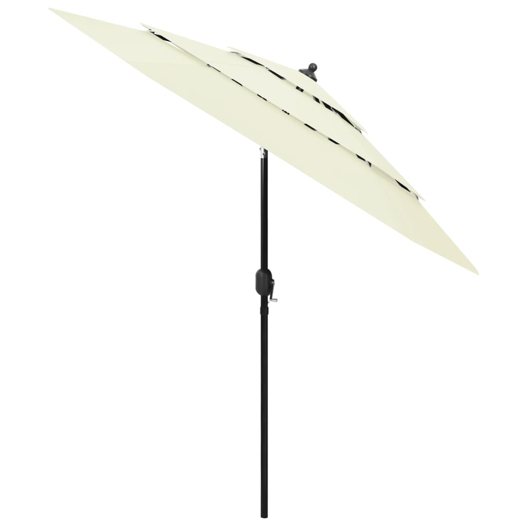 vidaXL 3-poziomowy parasol na aluminiowym słupku, piaskowy, 2,5 m
