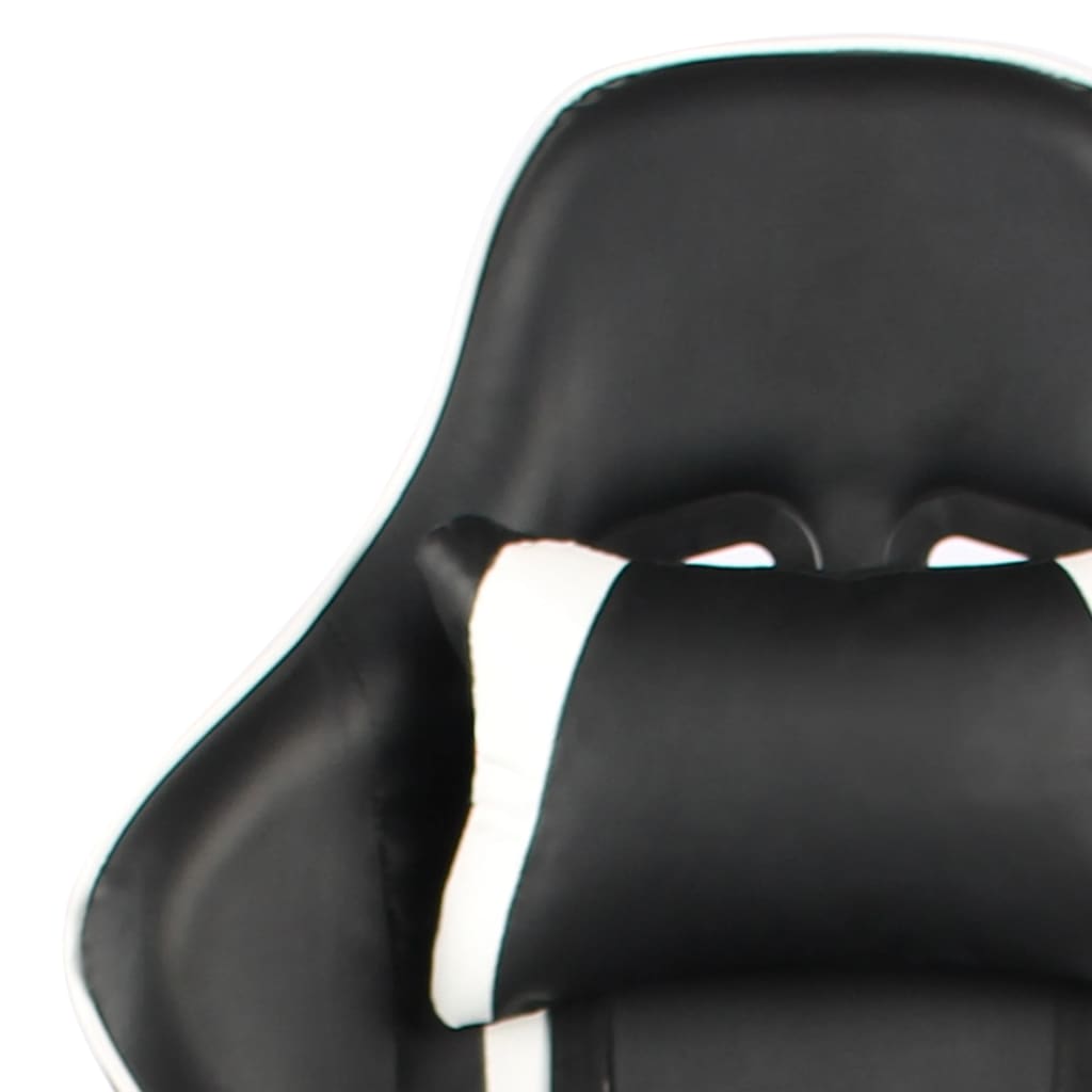 vidaXL Obrotowy fotel gamingowy, biały, PVC