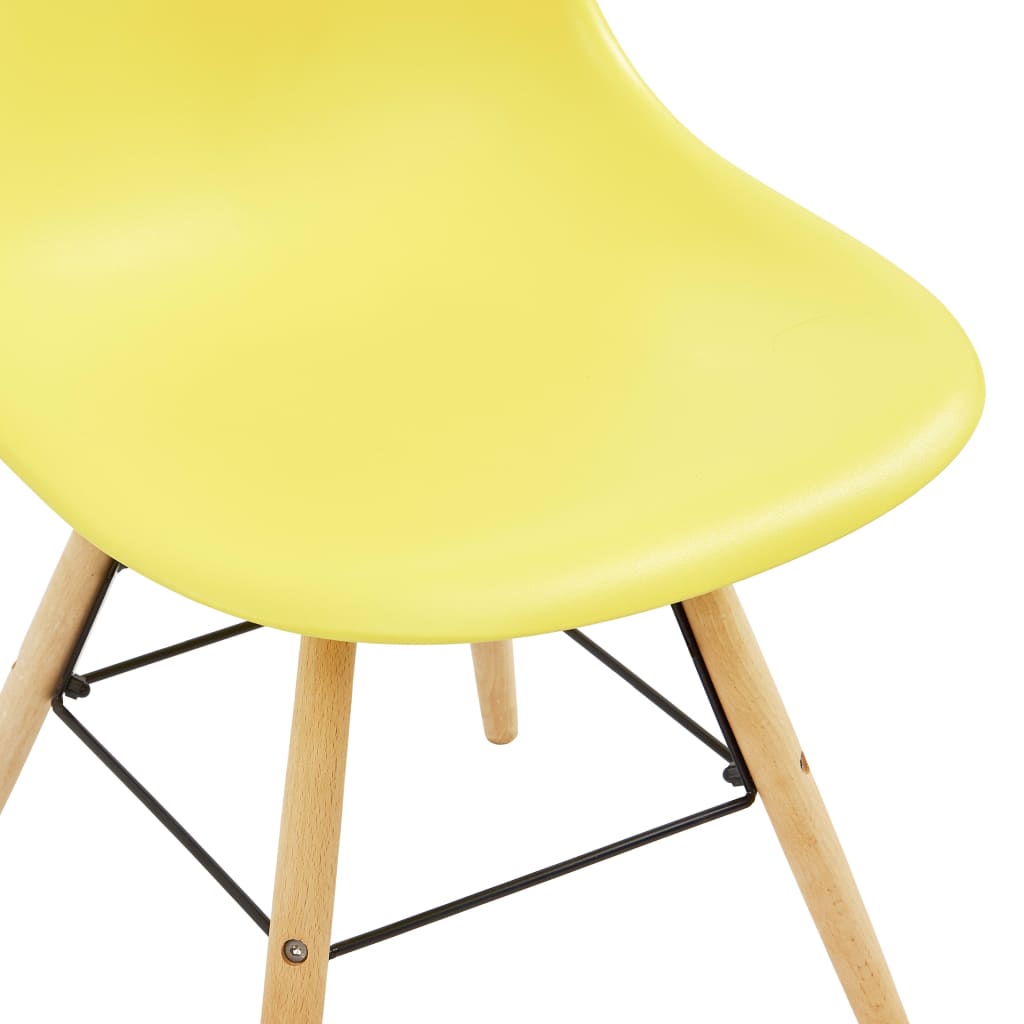 vidaXL Krzesła stołowe, 4 szt., żółte, plastik