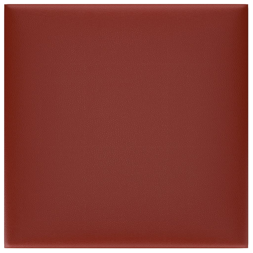 vidaXL Panele ścienne, 12 szt, czerwone wino, 30x30 cm, sztuczna skóra