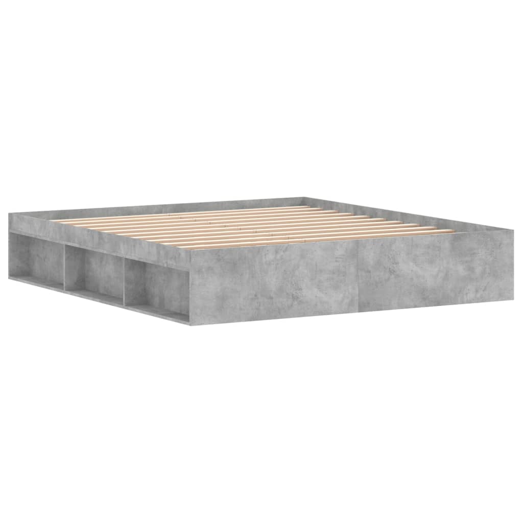 vidaXL Rama łóżka, szarość betonu, 180x200 cm, super king size
