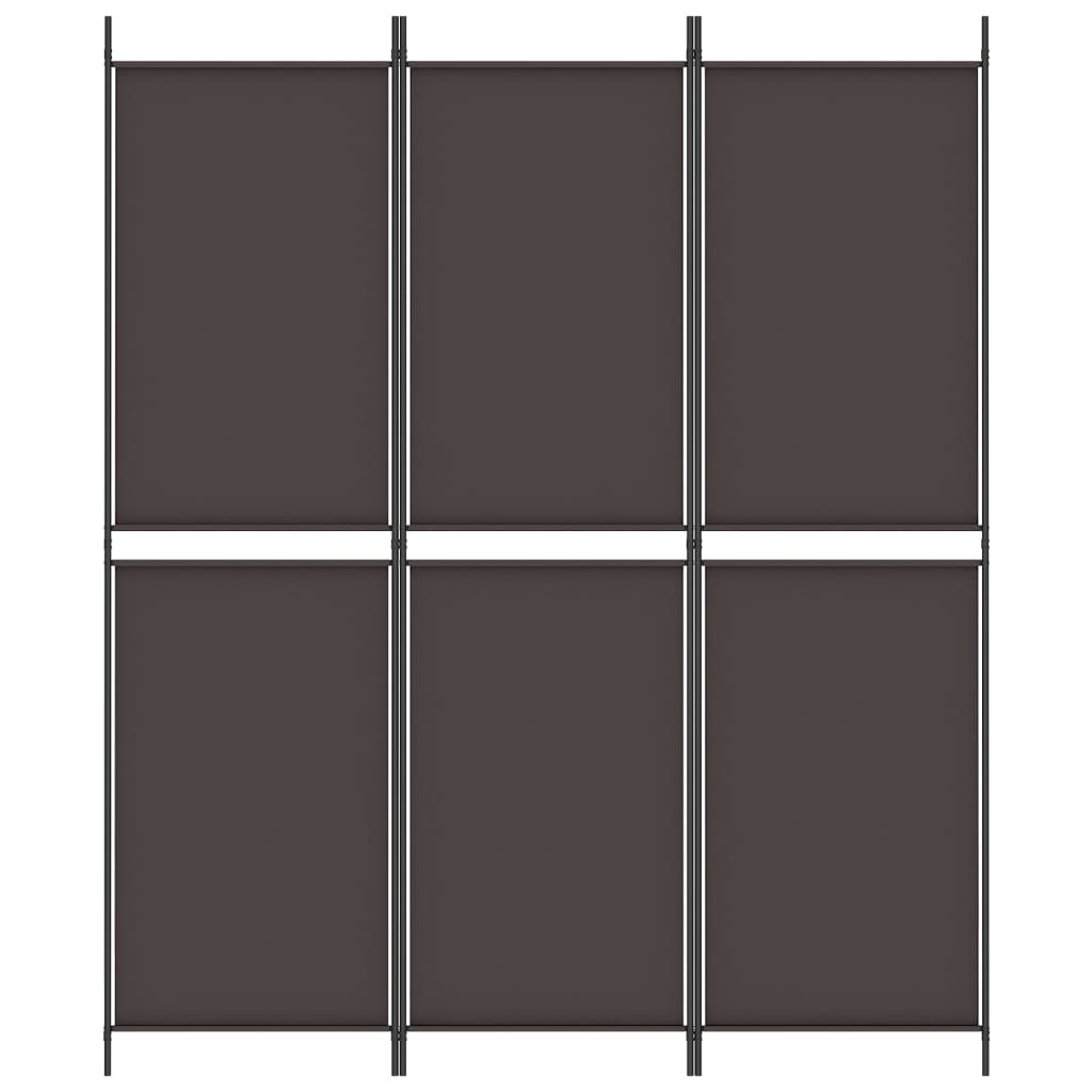vidaXL Parawan 3-panelowy, brązowy, 150 x 180 cm, tkanina
