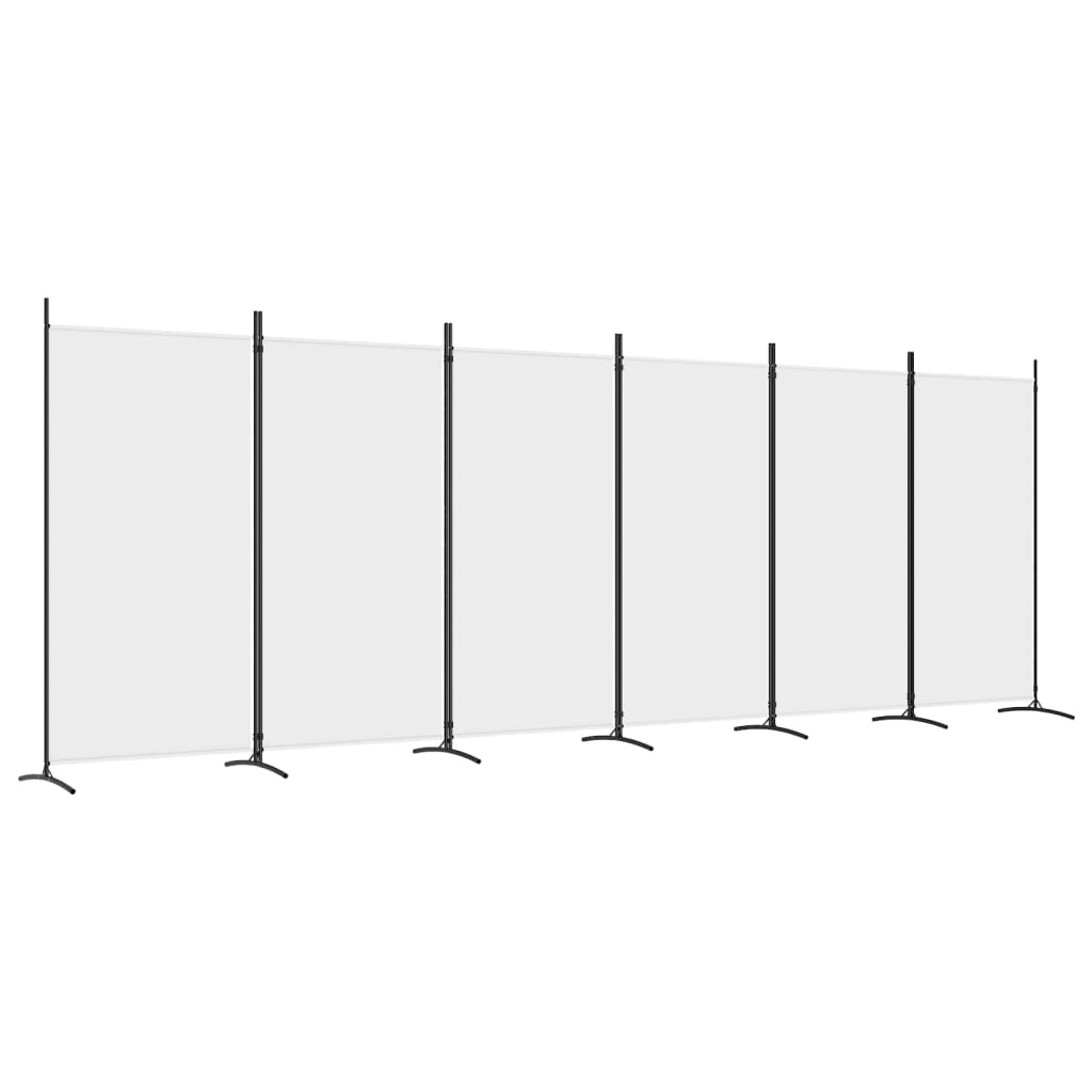 vidaXL Parawan 6-panelowy, biały, 520x180 cm, tkanina