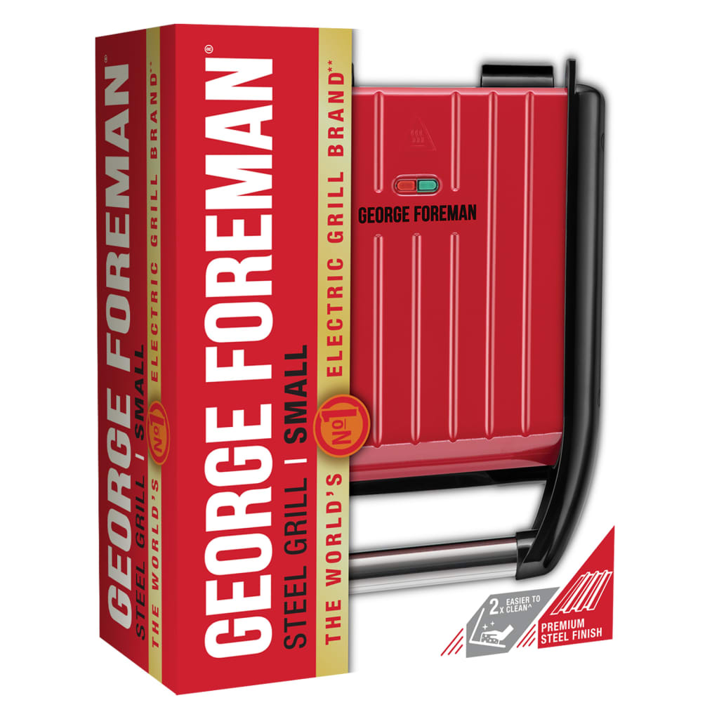 GEORGE FOREMAN Stalowy grill Compact S, czerwony