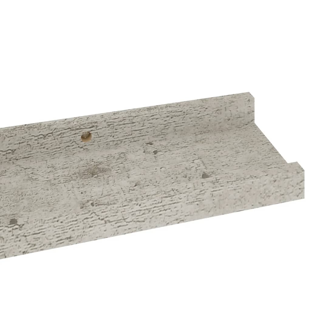 vidaXL Półki ścienne, 4 szt., szarość betonu, 60x9x3 cm
