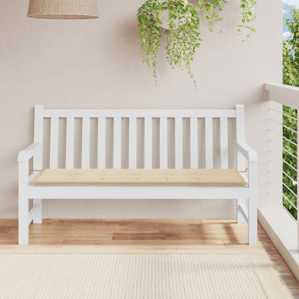 vidaXL Poduszka na ławkę ogrodową, beżowa, 150x50x3 cm, tkanina
