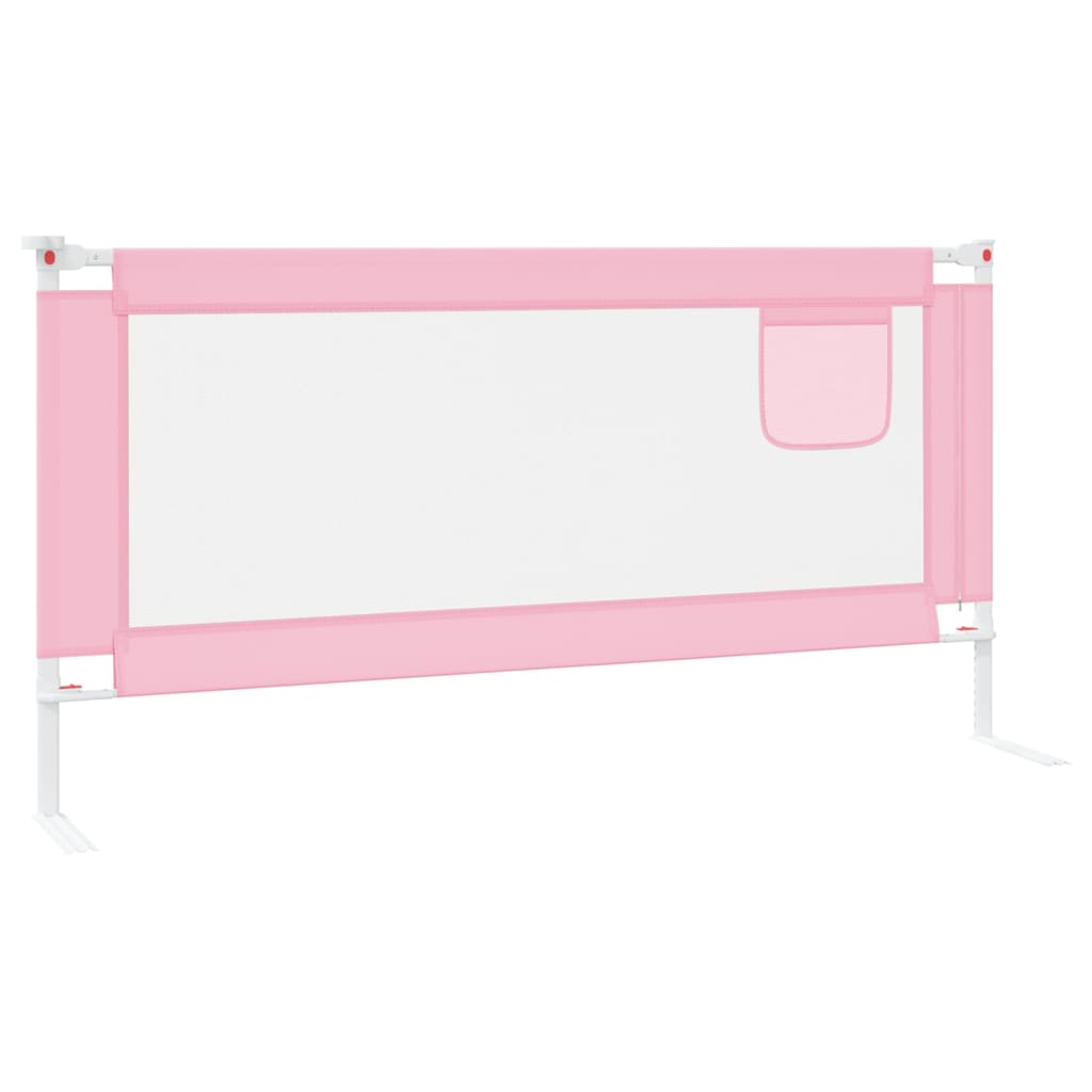 vidaXL Barierka do łóżeczka dziecięcego, różowa, 180x25 cm, tkanina