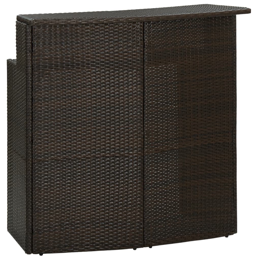 vidaXL Ogrodowy stolik barowy, brązowy, 120x55x110 cm, polirattan