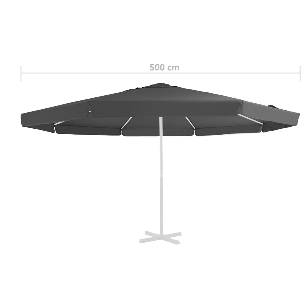 vidaXL Pokrycie do parasola ogrodowego, antracytowe, 500 cm