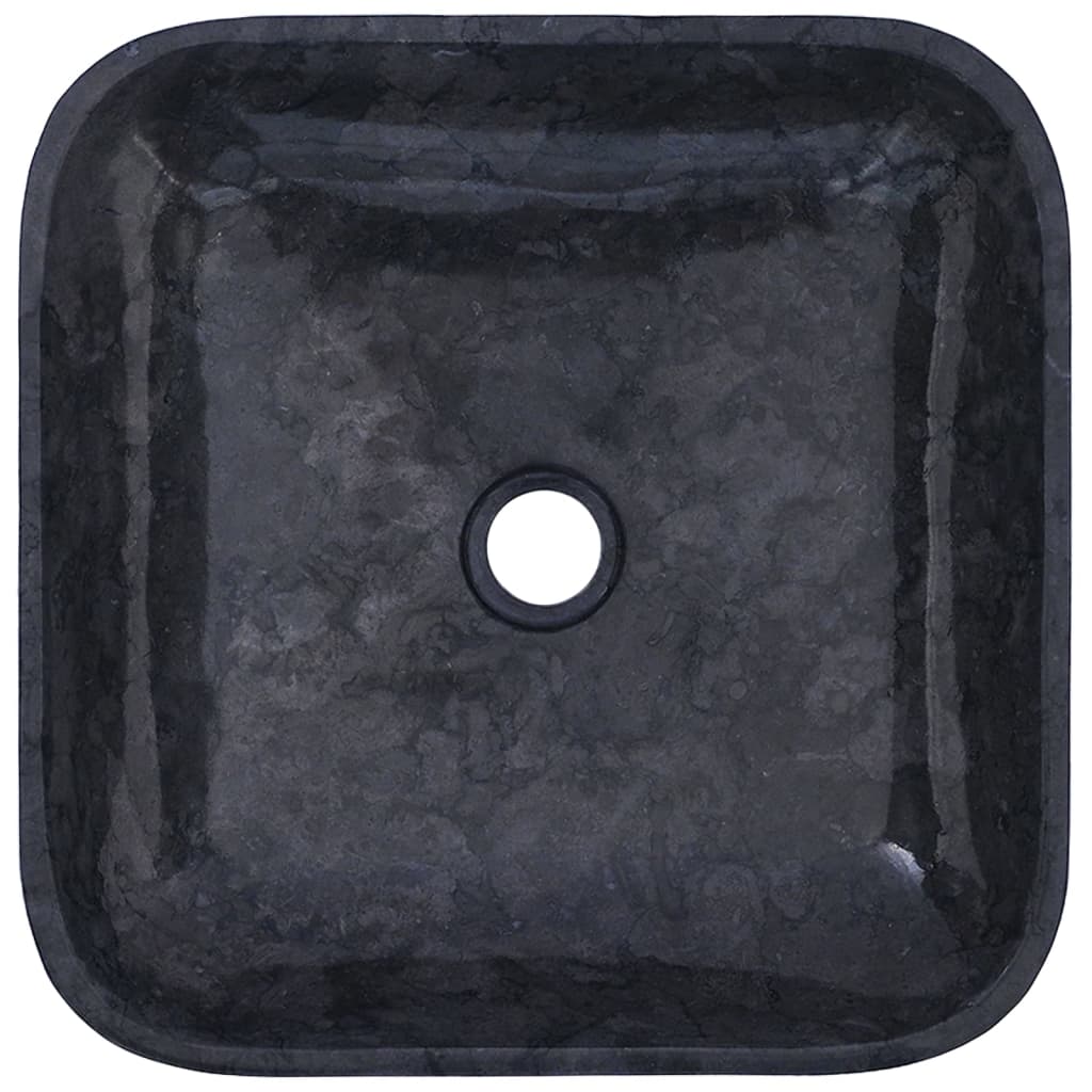 vidaXL Umywalka, czarna, 40x40x10 cm, marmurowa