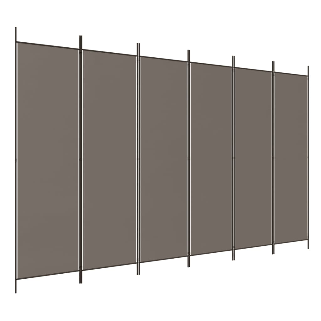 vidaXL Parawan 6-panelowy, antracytowy, 300x220 cm, tkanina