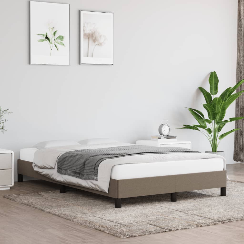 vidaXL Rama łóżka, taupe, 120x190 cm, tkanina