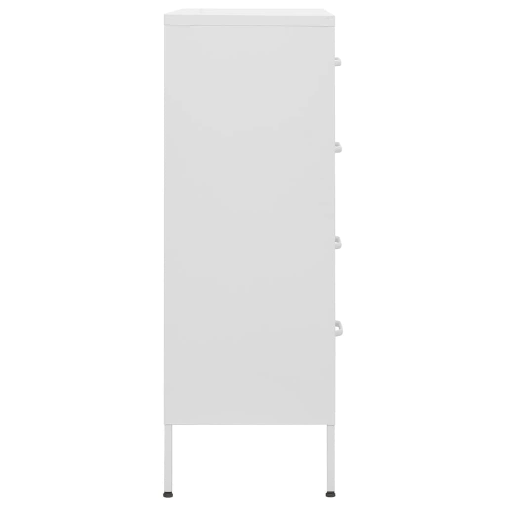 vidaXL Szafka z szufladami, biała, 80x35x101,5 cm, stalowa