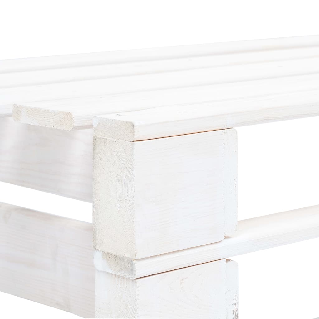 vidaXL Ogrodowa ławka z palet, drewno, biała