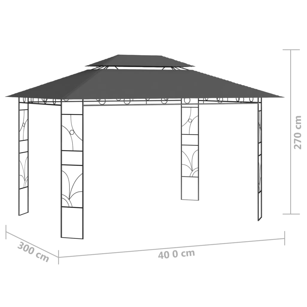 vidaXL Altana, 4x3x2,7 m, antracytowa, 160 g/m²