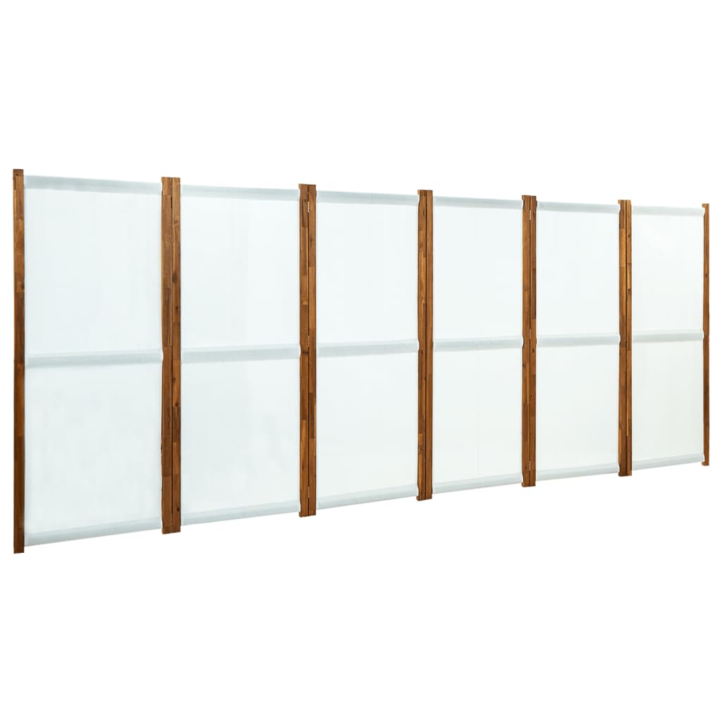 vidaXL Parawan 6-panelowy, kremowy, 420 x 170 cm