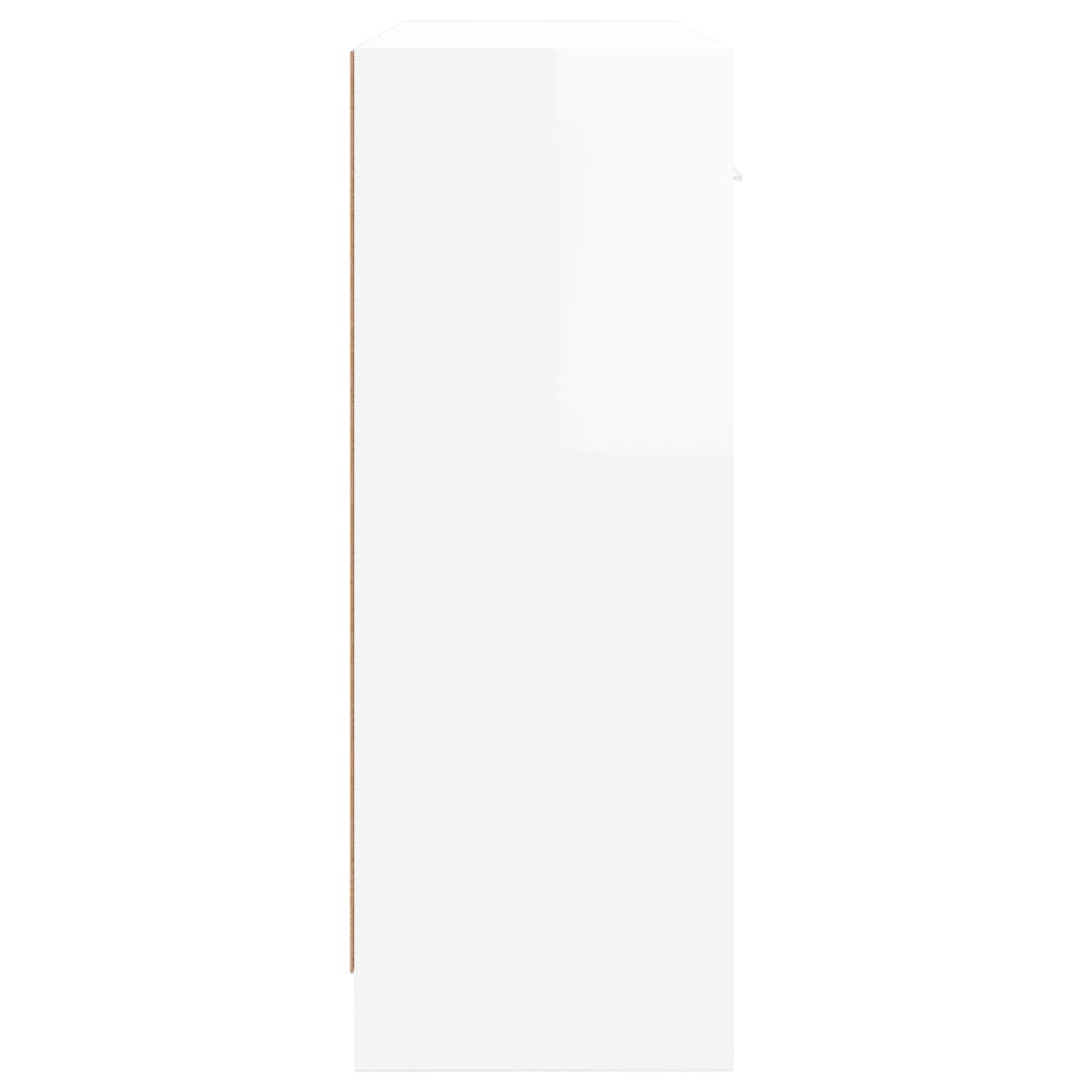 vidaXL Szafka, biała z połyskiem, 91x28x75 cm, materiał drewnopochodny