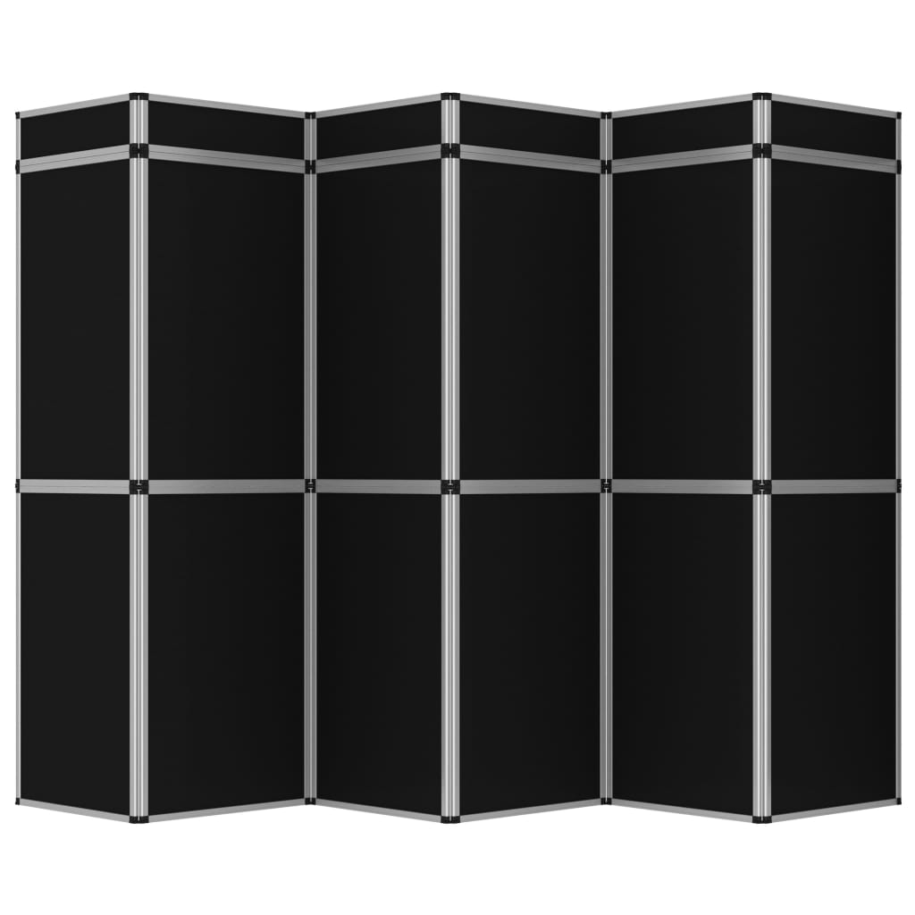 vidaXL 18-panelowa składana ścianka wystawiennicza, 362x200 cm, czarna