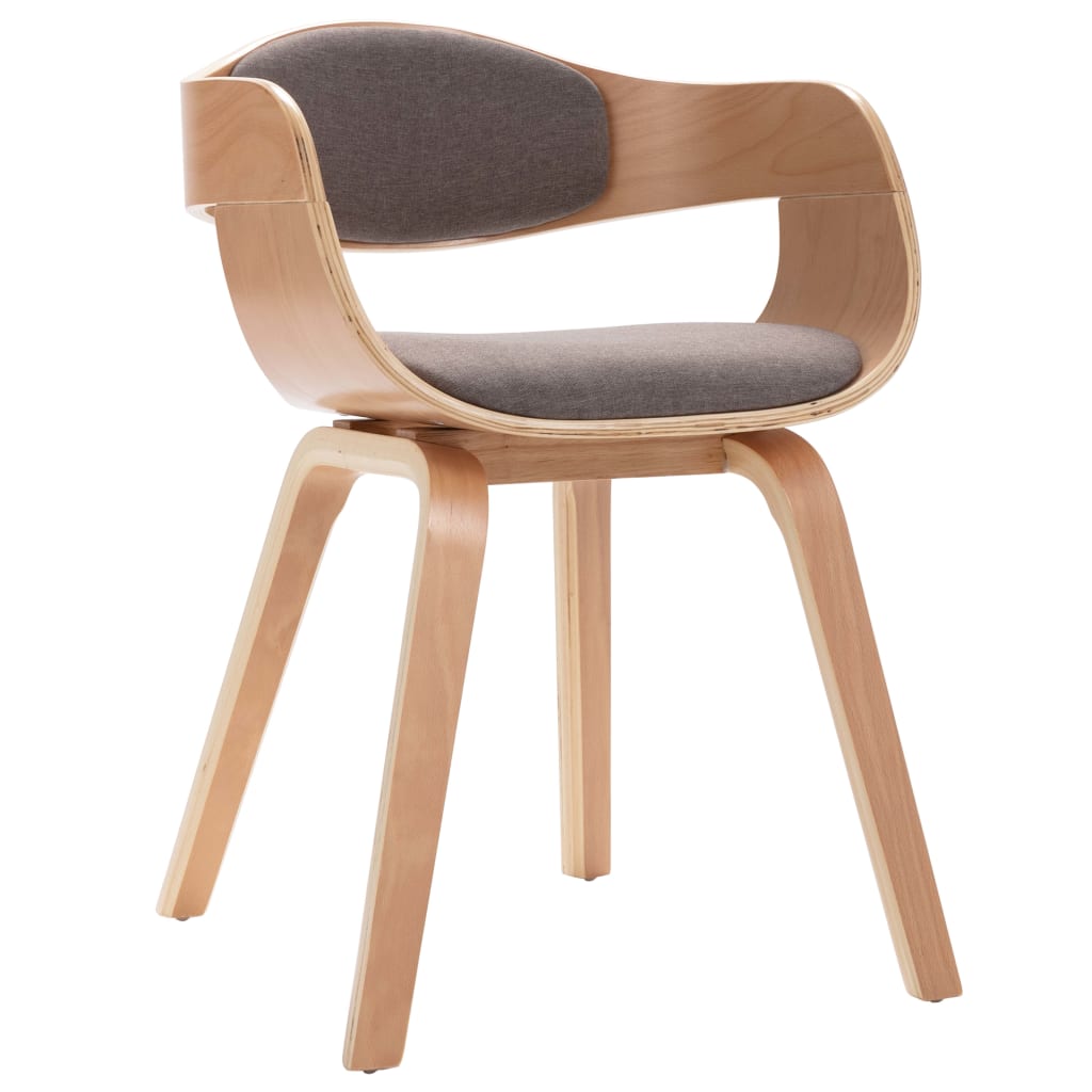vidaXL Krzesła stołowe, 4 szt., gięte drewno i tkanina w kolorze taupe
