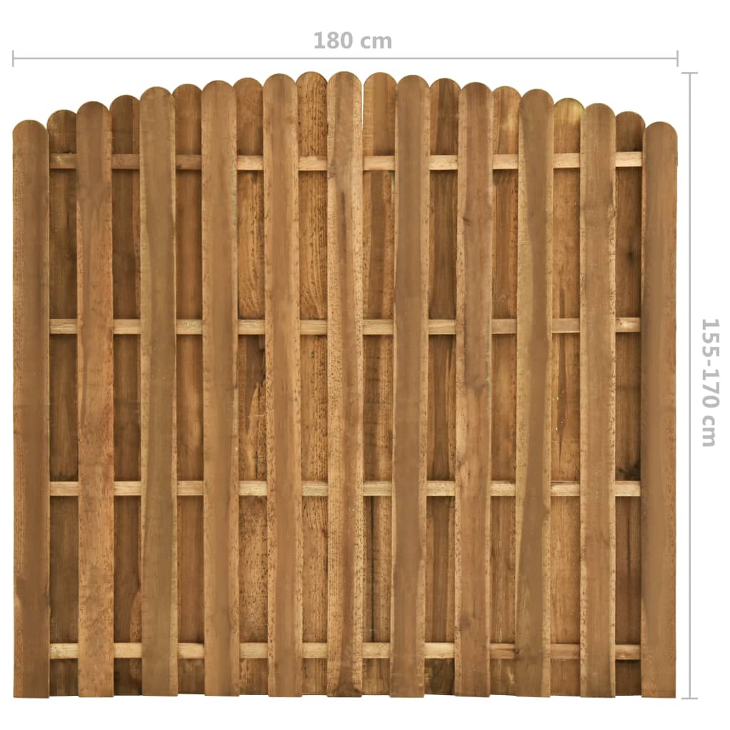 vidaXL Panel ogrodzeniowy, impregnowana sosna, 180 x (155-170) cm