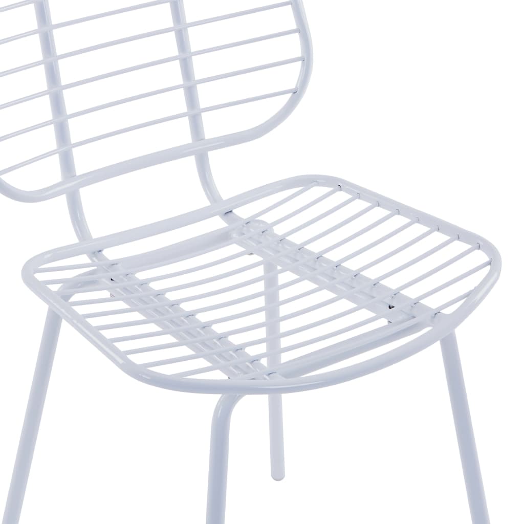 vidaXL Krzesła z siedziskami ze sztucznej skóry, 6 szt., białe, stal