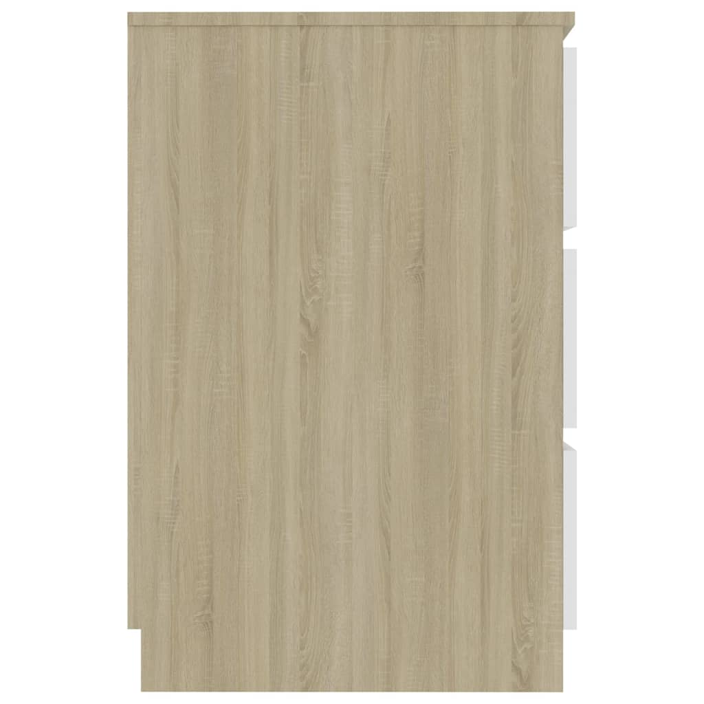 vidaXL Biurko, biel i dąb sonoma, 140x50x77cm, materiał drewnopochodny
