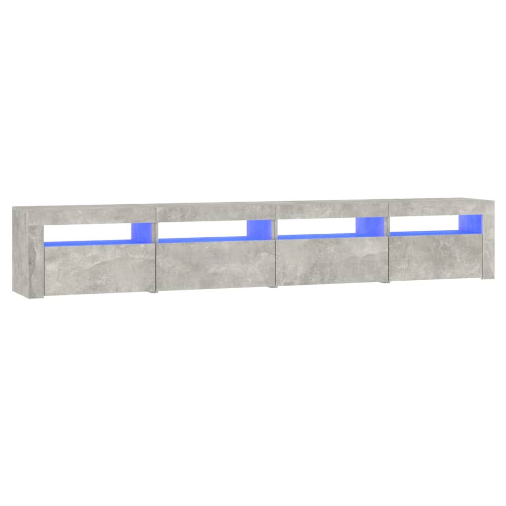 vidaXL Szafka pod TV z oświetleniem LED, szarość betonu, 240x35x40 cm