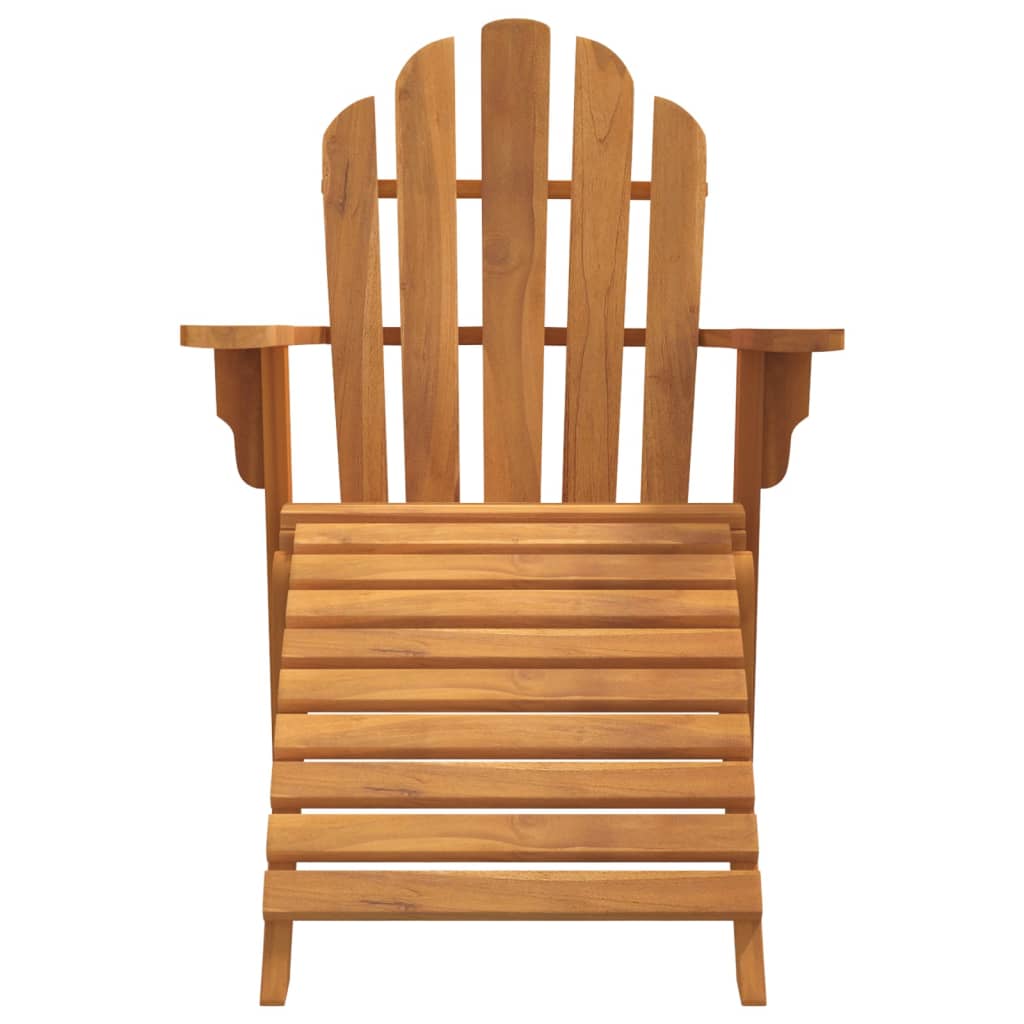 vidaXL Krzesło ogrodowe Adirondack z podnóżkiem, lite drewno tekowe