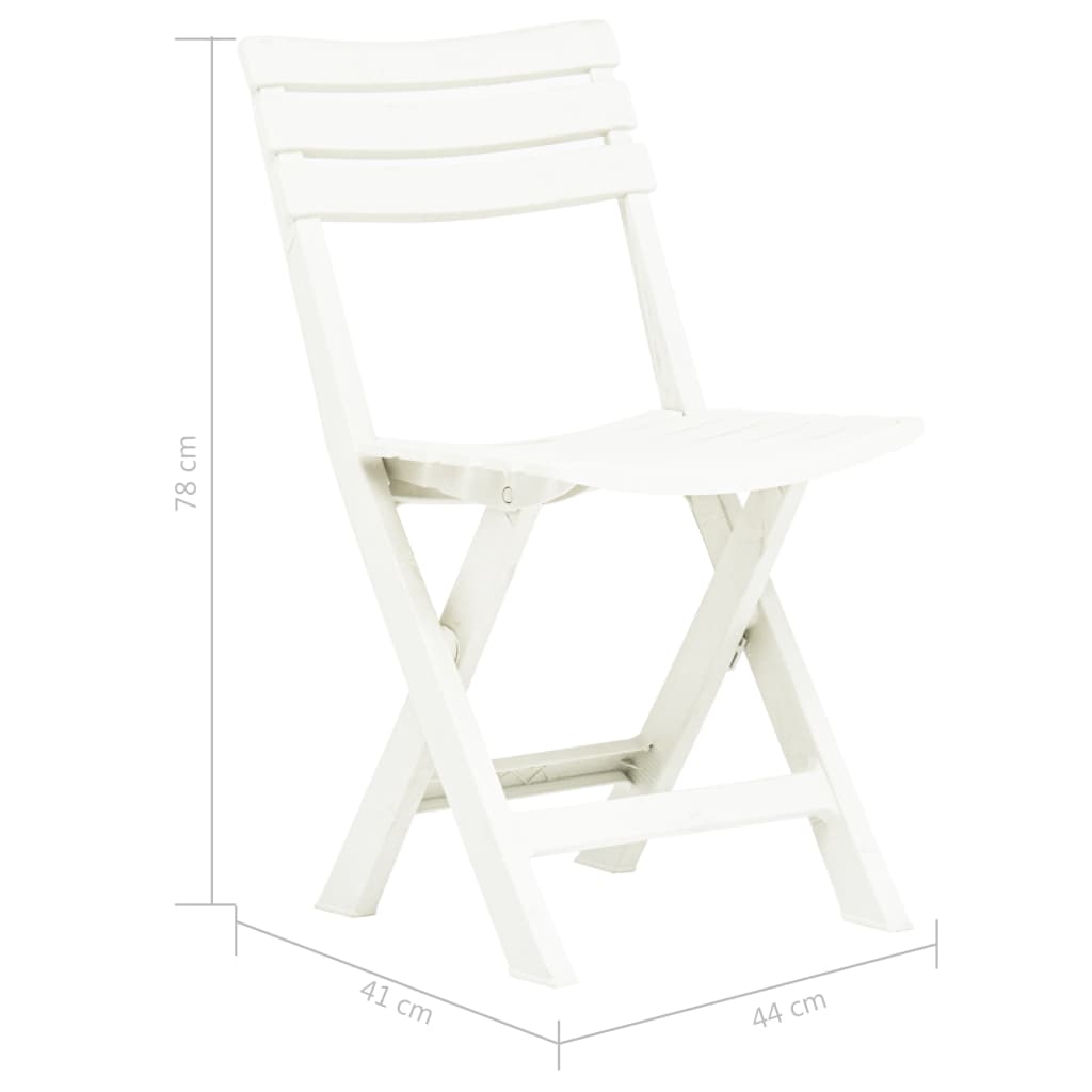 vidaXL Składane krzesła ogrodowe, 2 szt., plastikowe, białe