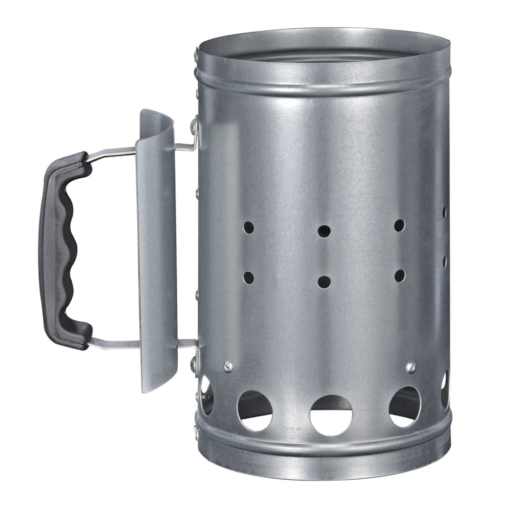 HI Węglowy rozpalacz kominowy z uchwytem, 16,5 cm, srebrny