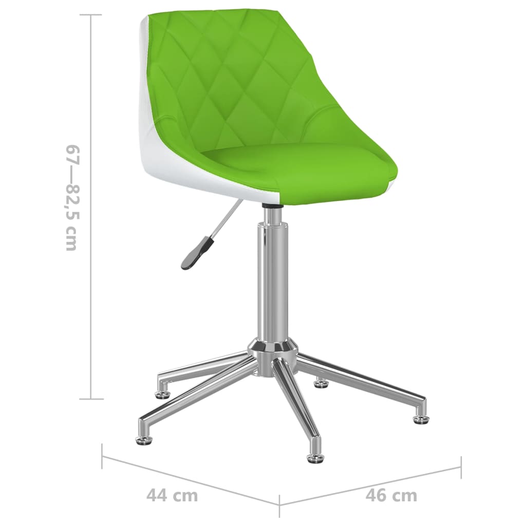 vidaXL Obrotowe krzesła stołowe, 4 szt., zielono-białe, ekoskóra