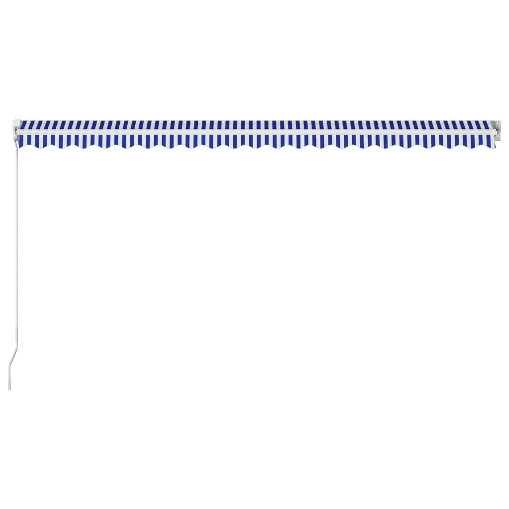 vidaXL Ręcznie zwijana markiza, 500 x 300 cm, niebiesko-biała