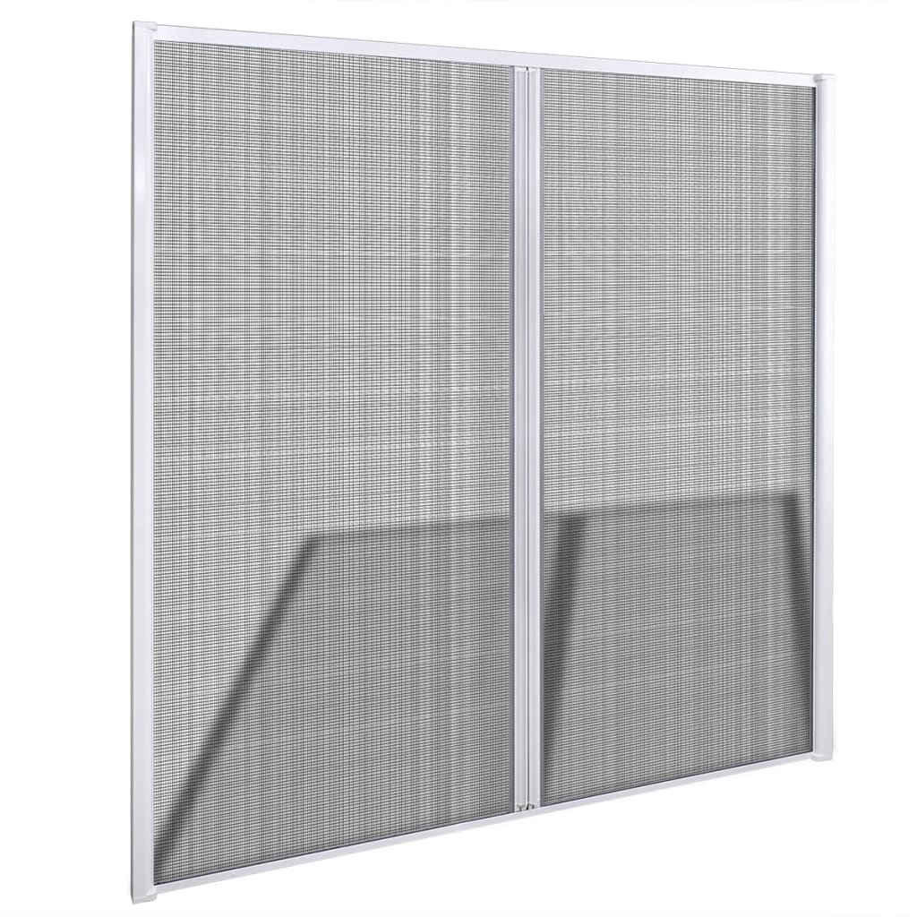 vidaXL Moskitiera na podwójne drzwi, przesuwana, biała, 215 x 215 cm