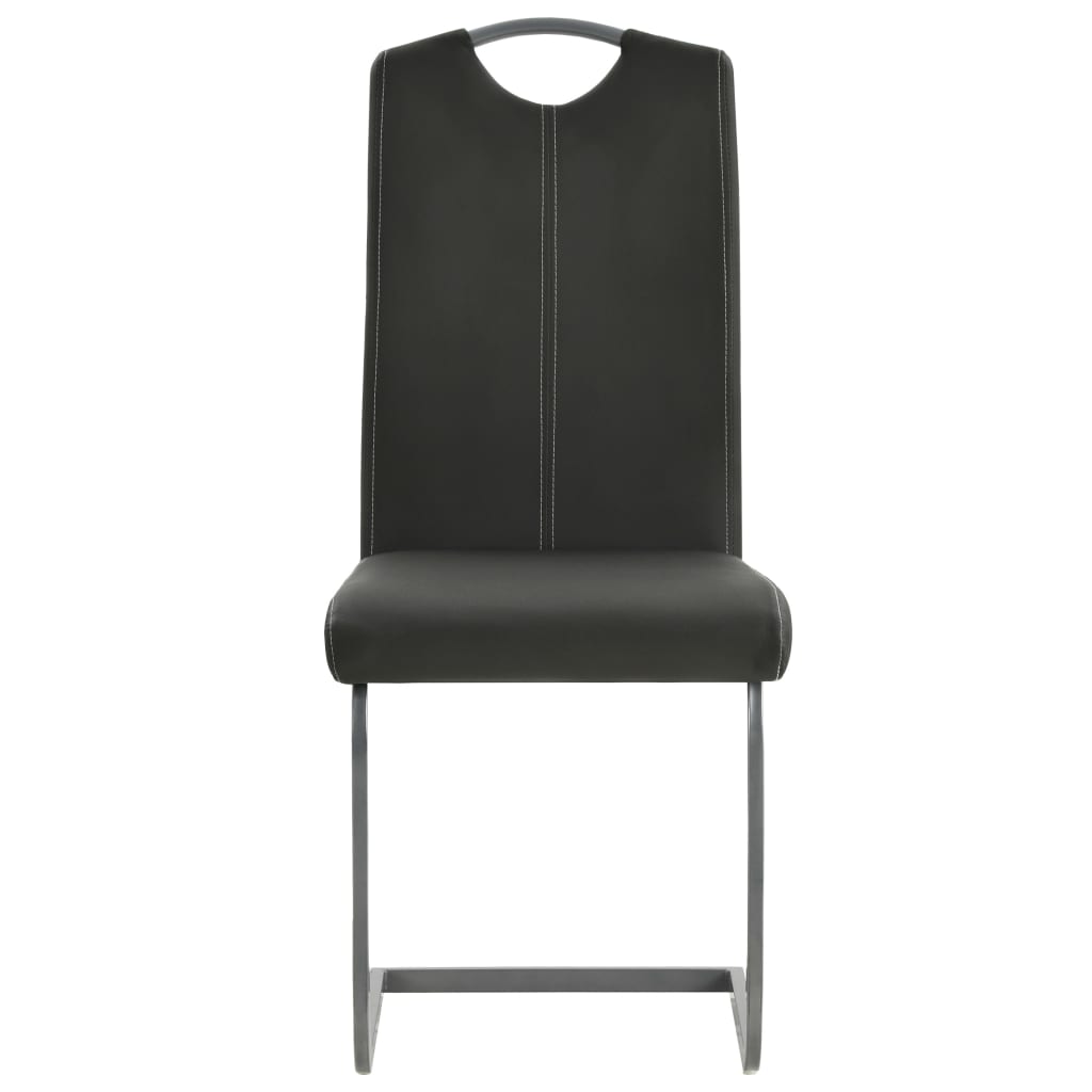 vidaXL Krzesła stołowe, wspornikowe, 6 szt., szare, sztuczna skóra